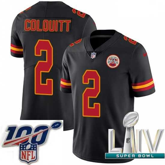 Premium 2020 Super Bowl LIV Nike Kansas City Chiefs #2 Dustin Colquitt Limited Black Rush Vapor Untouchable NFL Jersey