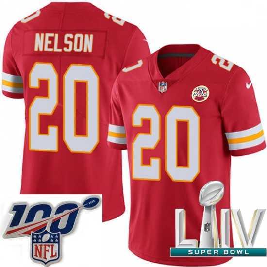 Premium 2020 Super Bowl LIV Nike Kansas City Chiefs #20 Steven Nelson Red Team Color Vapor Untouchable Limited Player NFL Jersey