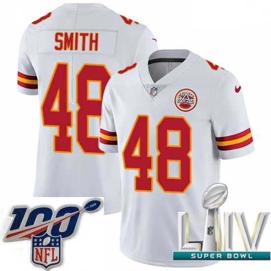 Premium 2020 Super Bowl LIV Nike Kansas City Chiefs #48 Terrance Smith White Vapor Untouchable Limited Player NFL Jersey