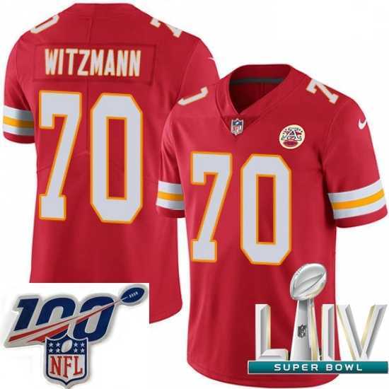 Premium 2020 Super Bowl LIV Nike Kansas City Chiefs #70 Bryan Witzmann Red Team Color Vapor Untouchable Limited Player NFL Jersey