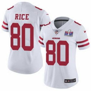 Premium Nike 49ers 80 Jerry Rice White Stitched NFL Vapor Untouchable Limited 2024 Super Bowl LVIII Jersey