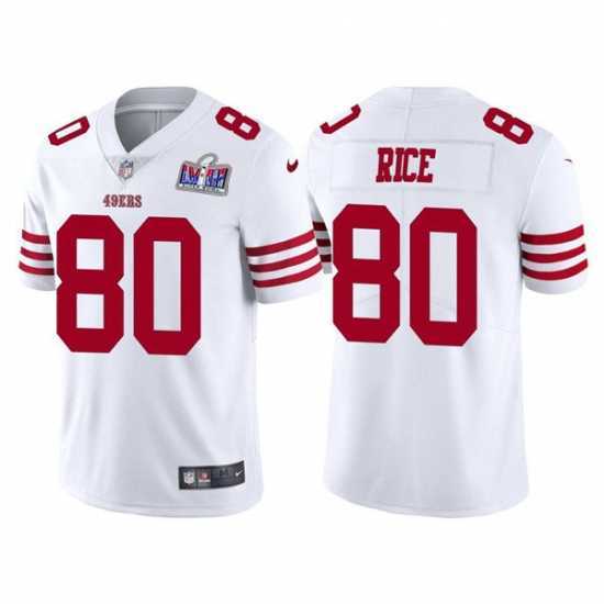 Premium San Francisco 49ers 80 Jerry Rice 2023 New White Vapor Untouchable Stitched Football 2024 Super Bowl LVIII Jersey
