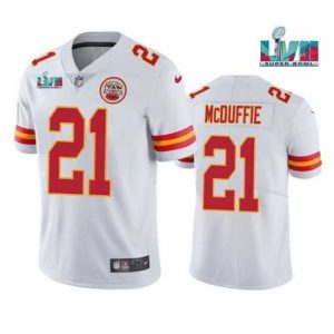 Premium Toddler Kansas City Chiefs 21 Trent McDuffie White Super Bowl LVII Patch Vapor Untouchable Limited Stitched Jersey