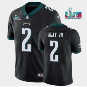 Premium Toddler Philadelphia Eagles 2 Darius Slay JR Black Super Bowl LVII Patch Vapor Untouchable Limited Stitched Jersey