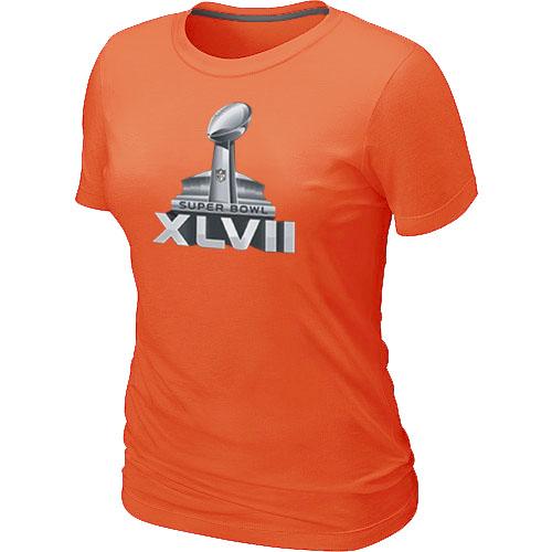 Premium Women's NFL Super Bowl XLVII Logo T Shirt Orange