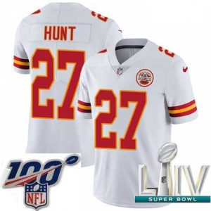 Splendid 2020 Super Bowl LIV Nike Kansas City Chiefs #27 Kareem Hunt White Vapor Untouchable Limited Player NFL Jersey