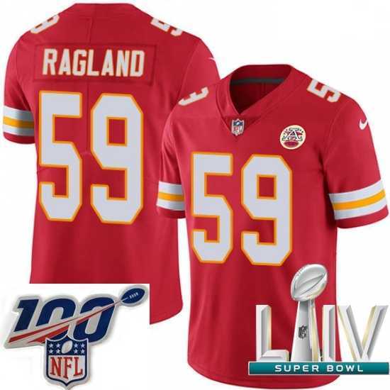 Splendid 2020 Super Bowl LIV Nike Kansas City Chiefs #59 Reggie Ragland Red Team Color Vapor Untouchable Limited Player NFL Jersey