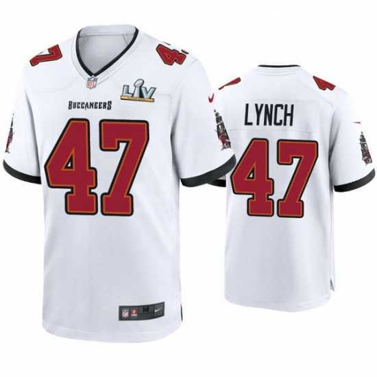 Splendid John Lynch Buccaneers White Super Bowl Lv Game Jersey