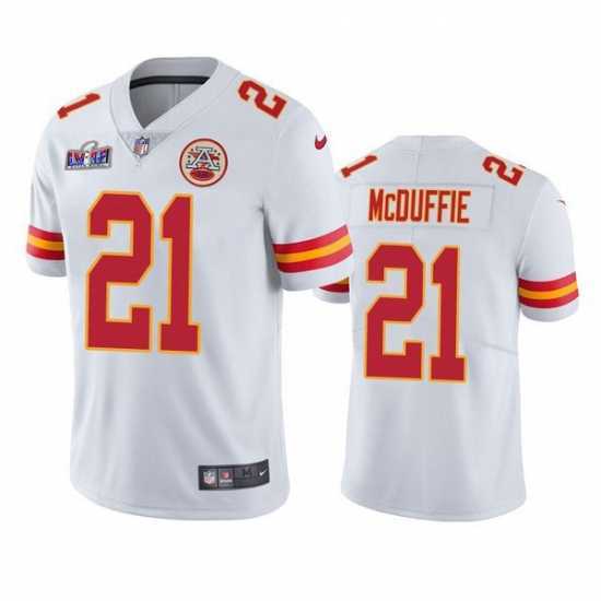 Splendid Kansas City Chiefs 21 Trent McDuffie White Vapor Untouchable Limited Stitched Football 2024 Super Bowl LVIII Jersey