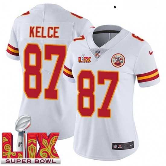 Splendid Kansas City Chiefs Travis Kelce #87 White 2024 2025 Super Bowl LIX F.U.S.E Stitched Jersey