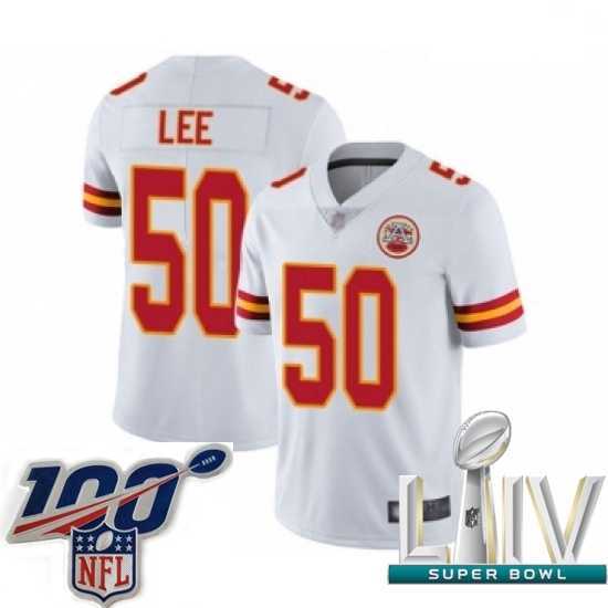Stunning 2020 Super Bowl LIV Kansas City Chiefs #50 Darron Lee White Vapor Untouchable Limited Player Football Jersey