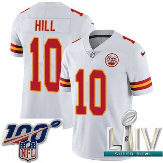 Stunning 2020 Super Bowl LIV Nike Kansas City Chiefs #10 Tyreek Hill White Vapor Untouchable Limited Player NFL Jersey