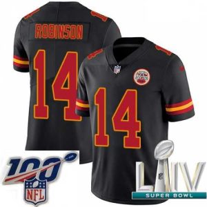 Stunning 2020 Super Bowl LIV Nike Kansas City Chiefs #14 Demarcus Robinson Limited Black Rush Vapor Untouchable NFL Jersey