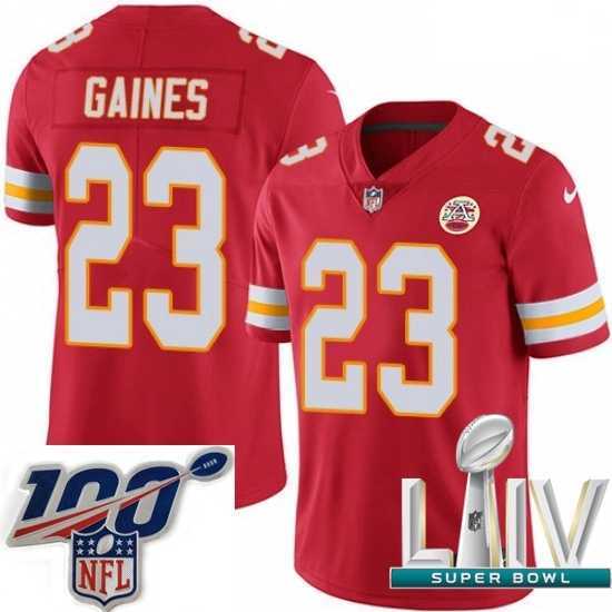 Stunning 2020 Super Bowl LIV Nike Kansas City Chiefs #23 Phillip Gaines Red Team Color Vapor Untouchable Limited Player NFL Jersey