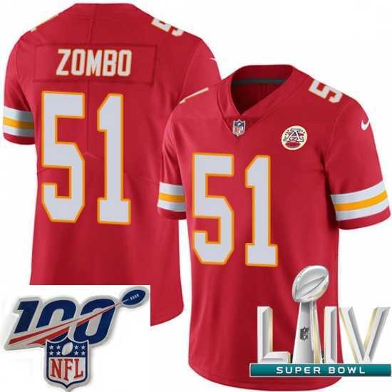 Stunning 2020 Super Bowl LIV Nike Kansas City Chiefs #51 Frank Zombo Red Team Color Vapor Untouchable Limited Player NFL Jersey