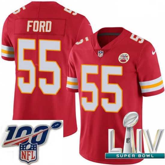 Stunning 2020 Super Bowl LIV Nike Kansas City Chiefs #55 Dee Ford Red Team Color Vapor Untouchable Limited Player NFL Jersey