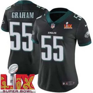 Stunning Philadelphia Eagles Brandon Graham #55 Black 2024 2025 Super Bowl LIX F.U.S.E Stitched NFL Jersey