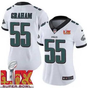Stunning Philadelphia Eagles Brandon Graham #55 White 2024 2025 Super Bowl LIX F.U.S.E Stitched NFL Jersey
