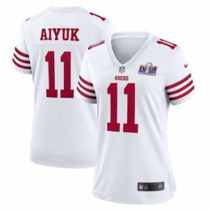 Stunning San Francisco 49ers 11 Brandon Aiyuk White 2023 F.U.S.E Vapor Limited Stitched Football 2024 Super Bowl LVIII Jersey