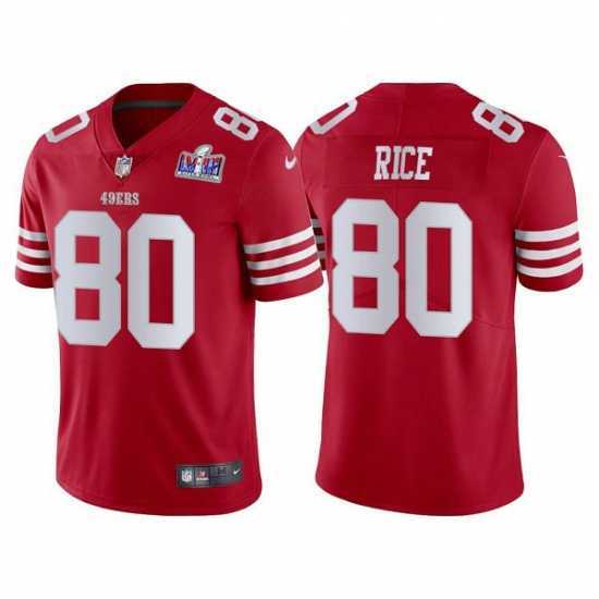Stunning San Francisco 49ers 80 Jerry Rice 2022 New Scarlet Vapor Untouchable Stitched Football 2024 Super Bowl LVIII Jersey