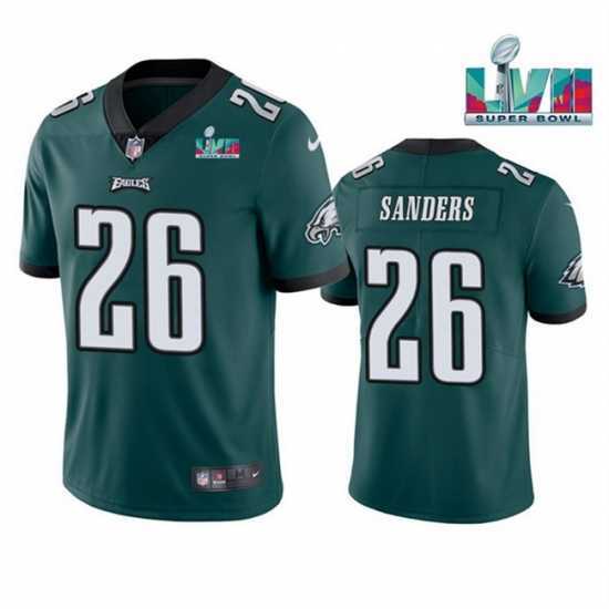 Stunning Toddler Philadelphia Eagles 26 Miles Sanders Green Super Bowl LVII Patch Vapor Untouchable Limited Stitched Jersey
