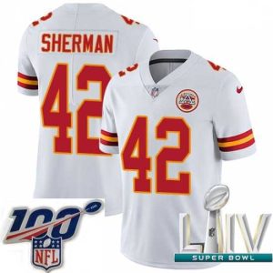 Superior 2020 Super Bowl LIV Nike Kansas City Chiefs #42 Anthony Sherman White Vapor Untouchable Limited Player NFL Jersey