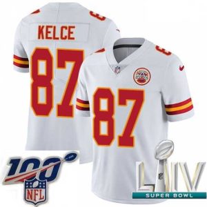 Superior 2020 Super Bowl LIV Nike Kansas City Chiefs #87 Travis Kelce White Vapor Untouchable Limited Player NFL Jersey