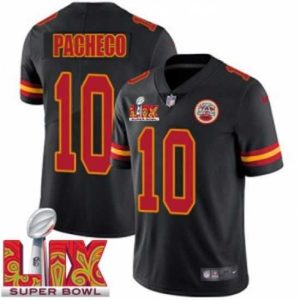 Superior Kansas City Chiefs Isiah Pacheco #10 Black 2024 2025 Super Bowl LIX F.U.S.E Stitched Jersey