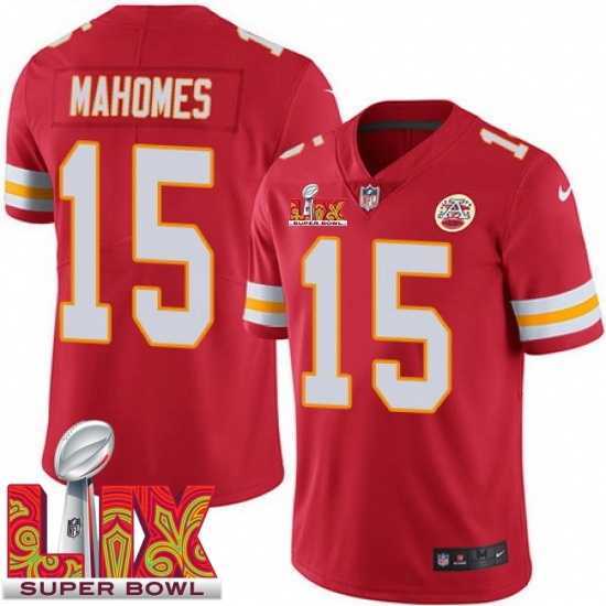 Superior Kansas City Chiefs Patrick Mahomes #15 Red 2024 2025 Super Bowl LIX F.U.S.E Stitched Jersey