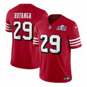 Superior San Francisco 49ers 29 Talanoa Hufanga New Red 2023 F.U.S.E Stitched Football 2024 Super Bowl LVIII Jersey