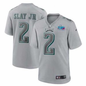 Superior Toddler Philadelphia Eagles 2 Darius Slay Jr  Grey Super Bowl LVII Patch Atmosphere Fashion Stitched Game Jersey